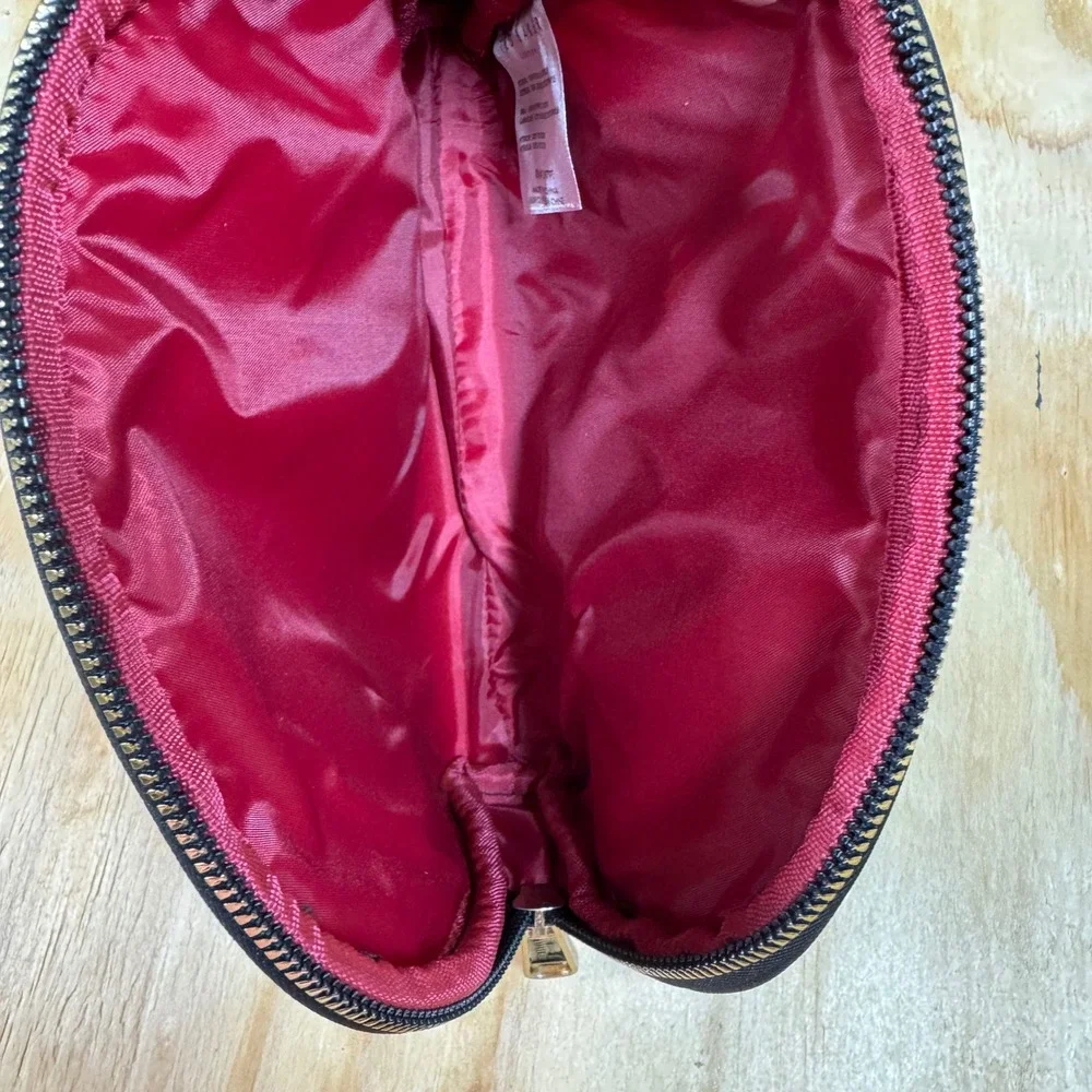Ted Baker London Black‎ Saffiano Dome Cosmetic Makeup Pouch Luxury